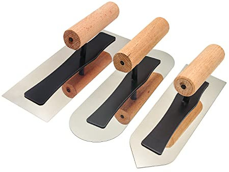 Lot de 3 truelles de finition japonaise en acier inoxydable pour plâtre, peinture artistique, plâtre, outils à main