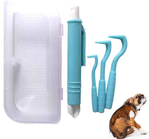 Onlynery Pince à Tiques [4 Pièces], Tire-tiques pour Chiens, Ensemble d'outils Anti-puces, Pièges à Tiques, Crochet à Tiques, élimination des Tiques et des Puces pour Chiens, Chats et Autres Animaux