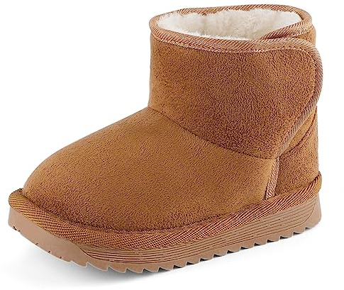 MK MATT KEELY Baby vinterskor barn pojke flicka varma snöstövlar småbarn unisex plyschtossor, Brun, 31 EU