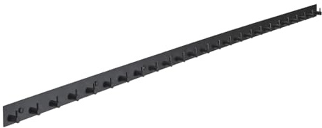 Brute Strength – Väggkroklist i rostfritt stål – Svart – 25 krokar · 172 cm