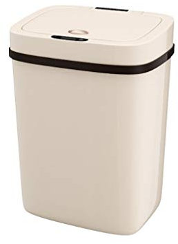 HASMI Cestino spazzatura Pattumiera automatica da 12 litri Pattumiera da cucina for la casa Pattumiera da bagno for soggiorno Pattumiera Rotonda (Color : Beige)