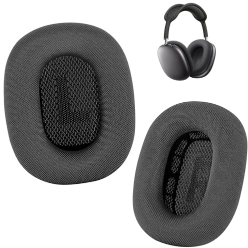 ZLIUCCR Öronkuddar för AirPods Max hörlurar – uppgraderade nätöronkuddar ersättning kompatibel med Apple AirPods Max med silikonlager, magnet, minnesskum och bullerisolering (rymdgrå)