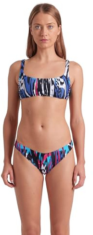 arena Water Prints Bikini Femme à Bralette, Maillot de Bain pour la Plage et la Piscine en Tissu Élastique Recyclé à Séchage Rapide, avec Bonnets Amovibles et Top à Lacet