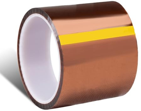 MOUMOUTEN 2 Rollos 80mm × 0.08mm Marrón Rojo Cinta de Poliamida de Alta Temperatura, Tela Aislante de Vinilo Térmico Sublimación Cinta de Prensa para PCB