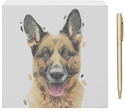 Lesser & Pavey German Shepherd Memo Block Robert James Hull for Home & Office | Stylish Notepads & Writing Pads For Daily Use | Compact Note pad & Memo Pads for Daily Notes & Reminders
