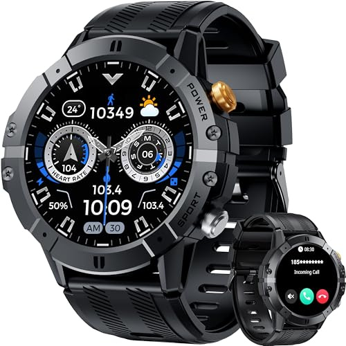 OUKITEL Montre Connectée Homme,1.52 HD Smartwatch avec Appel Bluetooth,100+ Mode Sportifs,Montre Sport pour Surveiller Cardio,Podometre,Sommeil,Étanche,Montre Connectée Militaire pour Android iOS