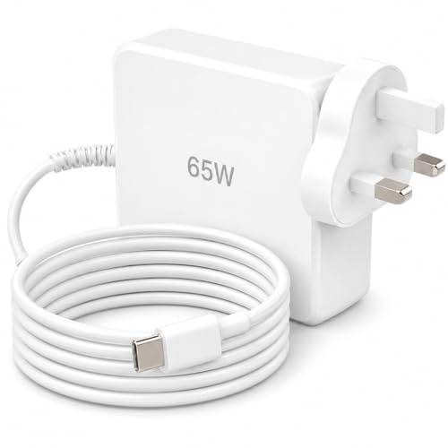 65W USB-C Fast Laptop Charger Power Adapter Compatible with MacBook, Universal Type-C Laptop Power Supply for USB-C Notebooks with 6ft cable