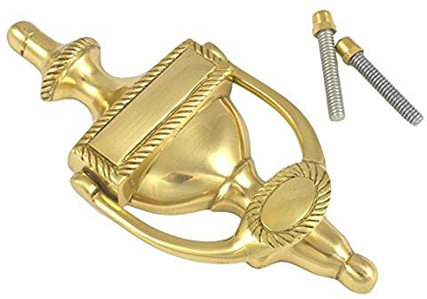 Merriway BH05676 Georgian Urn Style Polished Brass Door Knocker, 150 mm