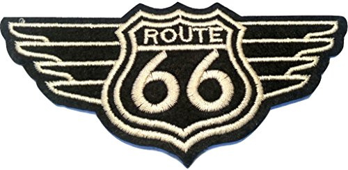 Patch Écusson patches brodé Écusson thermocollant vintage Route 66 USA 9 cm