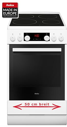 SHI 905 100 W Standherd Elektro, Induktion, 50 cm, feines Design, Weiß, Window Tim