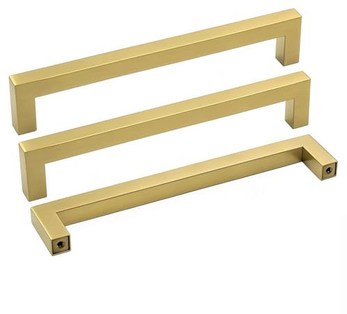 Goldenwarm 10 Stück Möbelgriffe Gold 160mm Lochabstand Küchenschrank Griffe Schubladengriffe Küche