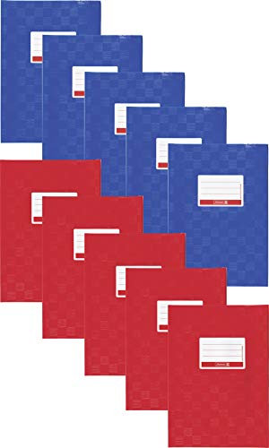 Brunnen Hefthülle/Heftumschlag (Folie, mit Namensschild) (A5 | 5x blau + 5x rot)