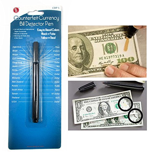 2 Money Detector Pen Counterfeit Bill Tester Marker Detection Fake Currency Note