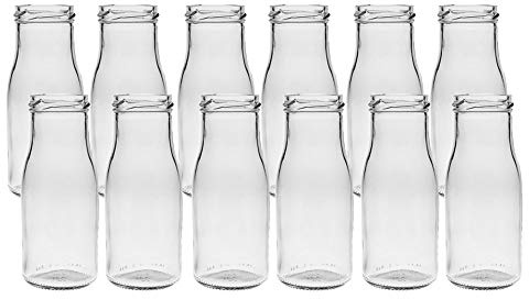 Vitrea 24 Stück Runde | Typ 156 | Mini Vasen Glasfläschchen kleine | Dekoflaschen Flasche | Väschen Vase Glasflaschen Blumenvase (24 Stück)