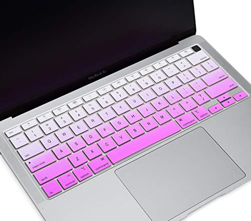 MacBook Air 13 Tastaturabdeckung – Silikon-Tastaturschutz für MacBook Air 2020 mit Touch ID, Ombré-Violett