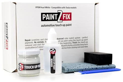 PAINT2FIX PPSW Pearl White (Shasta White) Kratzerreparatur- und Ausbesserungslack-Set für Tesla