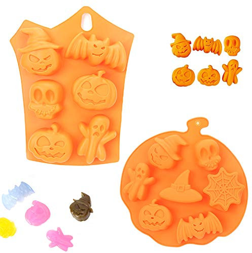 2 Stück hochwertige Silikonbackform/Muffinform, verwendet für Seife, Pudding, Schokolade, Kuchen, Brot, Keks, Halloween-Backform, Kürbisschädel-Kuchenform