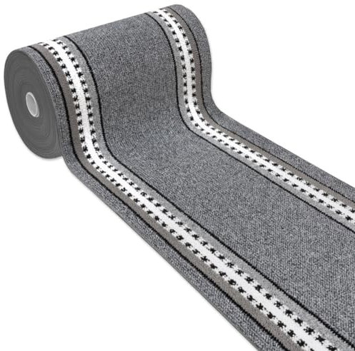 emmevi Alfombra de cocina antideslizante bordada para entrada y escalera, lavable, mod. Alexa, Dis.A, 50 x 75 cm, gris