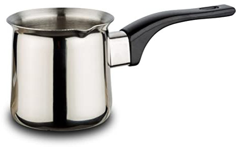 Nava Acer Turkish Coffee Pot 200ml, Modern Cezve Briki Stainless Steel Stovetop Coffee Maker, Ergonomic Heat Resistant Handle, Milk Pot and Coffee Warmer