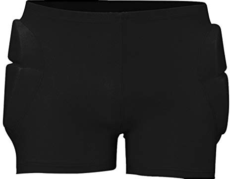 Jiakalamo Höftskyddande vadderade shorts för barn, 3D-skyddande vadderade shorts, kraschrumpdynor för snowboard, skridskoåkning, slagkuddar höftskydd (svart, storlek: L)