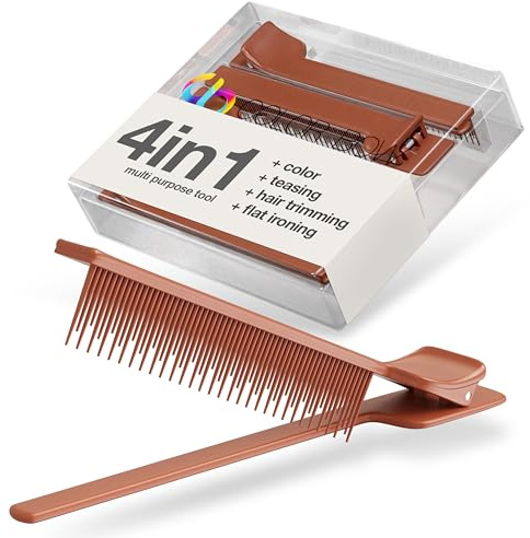 ColorBow Teasing Clip Comb (5 Pack), Coloring Styling Tools - Hairstylist Must Haves for Highlights balayage board Companion Ombré Trimming & Cutting - Flat Iron Comb Attachment Clip on