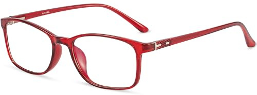 ANRRI Lightweight Small Size Square Blue Light Blocking Glasses | Computer Glasses with Anti Glare Lens, Designed to Reduce Digital Eye Strain for Men and Women