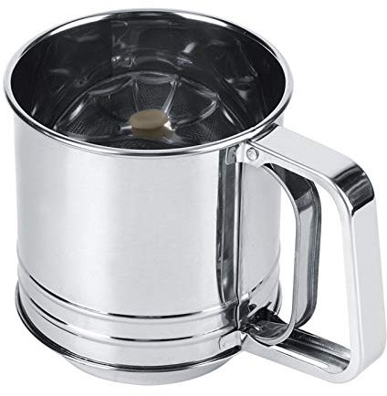 Stainless Steel Flour Sifter for Baking,Sifter for Baking,Rotary Hand Crank Flour Sifter Handheld Manual Flour Sifter Sieve