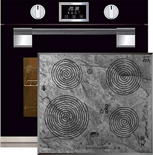 Kaiser Set de cuisinières à gaz EH 6338 S + KCT 6705 Ära - Four encastré, Softclose - 11 fonctions + plaque de cuisson à induction - 60 cm - Motif de peinture