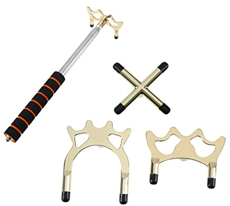 YINETTECH Set mit 4 Stücke Versenkbare Billard-Queue-Brücke mit Abnehmbarem Brückenkopf Einziehbarer Billard Queue Stick Brücke Halter aus Edelstahl mit Brücken Kopf Zubehör