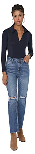 Trendyol Jeans Donna Bootcut & Svasati, Blu, 64