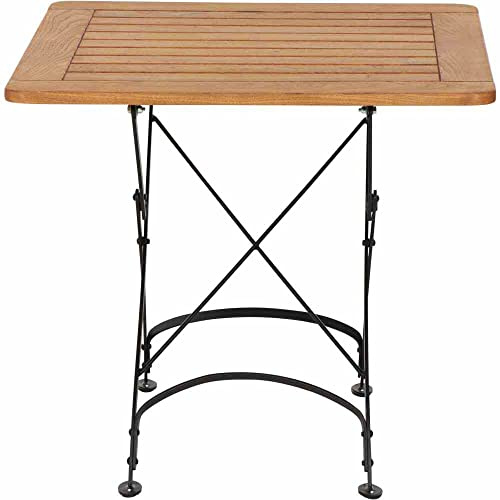 Siena Garden Peru III Klapptisch 80x80 Gestell Stahl schwarz, Tischplatte aus Robinienholz