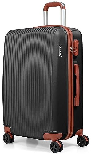 CALDARIUS Medium Luggage | Durable Suitcases | Lightweight & Secure with Combination Lock | Smooth 4 Dual Spinner Wheels | Ideal Travel Bag & Luggage Sets (Grey, Medium 24'')