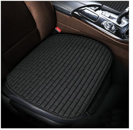 JNNJ 2 Pcs Car Seat Cushion Cover, Auto Seat Cover with Non-Slip Bottom, Breathable Scratch Resistant Car Seat Protector, Cars Linen Cushion Without Backrest, Auto Interior Accessories(Black)