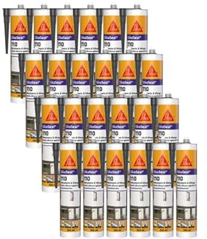Lot de 24 mastics silicone SIKA SikaSeal 110 Menuiserie & Vitrage - Anthracite - 300ml
