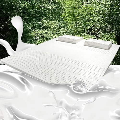 NaKeah 100% natürliche Latexmatratze 2/3/4 Zoll luxuriöser Komfort | Druckentlastung für Rückenschmerzspitze Relief für Schultern, Hüften, Rücken und Knie,7.5cm,150x200cm
