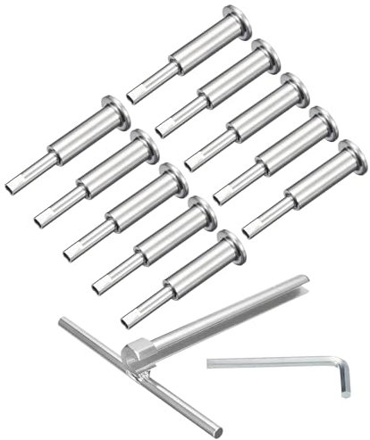 sourcing map 20er Pack Unsichtbares Seilgeländer-Set, T316 Edelstahl 1/8 Spannschloss, Verdeckter Anschluss für 2x2 Holz-/Metall-Deckpfosten, Seilgeländer