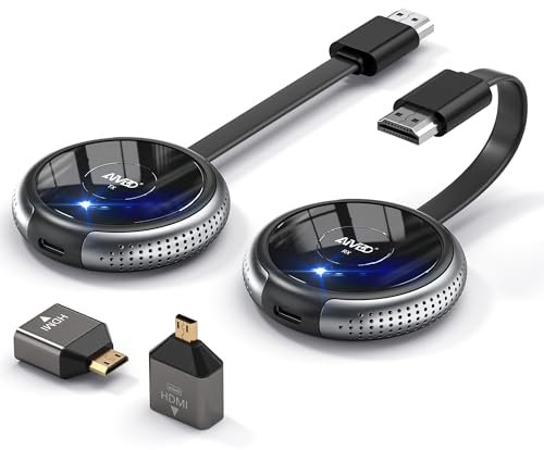 HDMI sans Fil 4K, DRYMOKINI Émetteur et Récepteur sans Fil HDMI 165FT/50M, 5G Transmission Extendeur HDMI sans Fil, Flux Vidéo&Audio de Laptop/Camera/PC vers HDTV/Projecteur/Moniteur