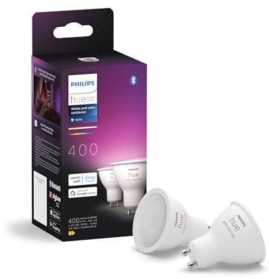 Philips Hue GU10 – Smart Spotlight – (2-Pack) White and Colour Ambiance