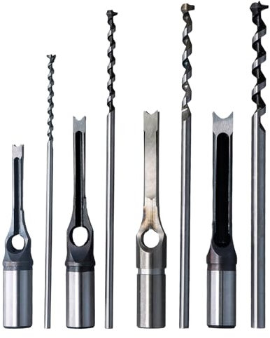 Naseom 4 piezas Juego de Brocas Cuadradas, Broca Cuadrada de Embutir, Apertura de Agujeros para Bricolaje en Carpintería, Kits de Herramientas Eléctricas (6,4 mm/8 mm/9,5 mm/12,7 mm)