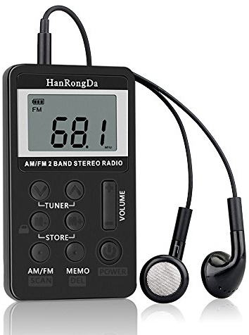 SHUAIGUO HRD-103 AM Radio FM digitale Ricevitore stereo a 2 bande Radio tascabile portatile w/Cuffie Schermo LCD Batteria ricaricabile Cordino