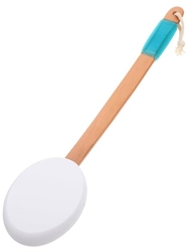 HONMEET Spazzola da Bagno in Legno, Applicatore per Crema Solare e Esfoliante la Schiena, Design Ergonomico per Doccia