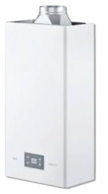Scaldabagno istantaneo a gas Riello, 14 litri, Acquafun istantaneo, Efficienza energetica Low NOx, Bianco, A parete