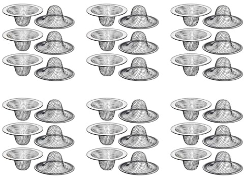 Booso 36 Pack - 2.125Inch Top / 1Inch Basket - Mesh Sink Drain Strainer Hair Catcher for Bathroom Sink, Utility, Slop, Laundry