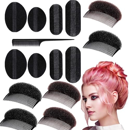 Kit de 15 Piezas para el Cabello - Juego de Herramientas para Hacer moños y Dar Volumen al Cabello, Pinza Base, inserción para Trenzas, Peine para Dar Volumen, Accesorios de peluquería DIY