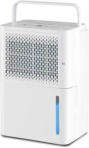 FANTASK 12L/Tag Luftentfeuchter, Raumgröße ca. 15m², Entfeuchter elektrisch mit 3 Modi, 2,2L Wassertank, 24H Timer, ≤42 dB, automatisches Abtauen & Abschalten, Weiß