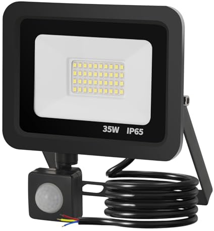 YCZM Foco Con Sensor de Movimiento Exterior 35W 3500LM,IP65 Impermeable Foco LED Con Sensor de Movimiento,Blanco Frío 6500K Focos LED Exterior,Terraza Floodlight para Casa,Garaje,Patio,Terraza