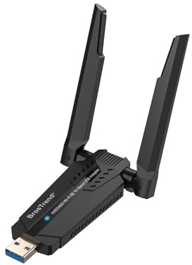 BrosTrend AXE5400 Tri-Band USB WiFi Adapter Linux for Ubuntu, Mint, Debian, Raspberry Pi OS, Kubuntu, Zorin, Windows 11/10 etc., Wi-Fi 6E 6GHz / 5GHz / 2.4GHz, Long Range WiFi Dongle Ultra-Low Latency