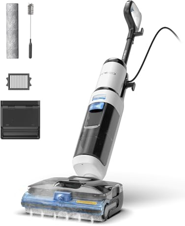 Tineco Floor One S6 Stretch Steam Nettoyeur Vapeur, Aspirateur Balai Vapeur à Câble tout-en-un, 160℃ HyperSteam, 180° Pose à Plat, Auto-nettoyage FlashDry, Anti-Tangle-Design