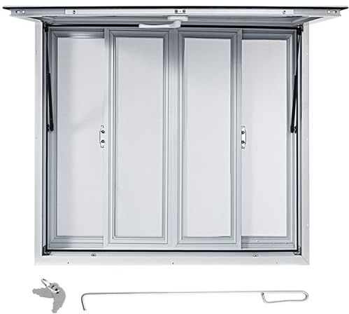 VNATWGOO Ventana Corrediza De AleacióN De Aluminio, De 91-152 Cm X 84-91 Cm, con Apertura Abatible para Concesiones 53×33in