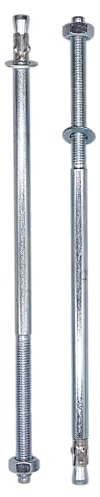 SKIR'CO (2 Stück) Verzinkte Keilanker M10 x 280 mm, Metalldübel, Ankerbolzen, Mauerwerk und Beton Spreizbolzen